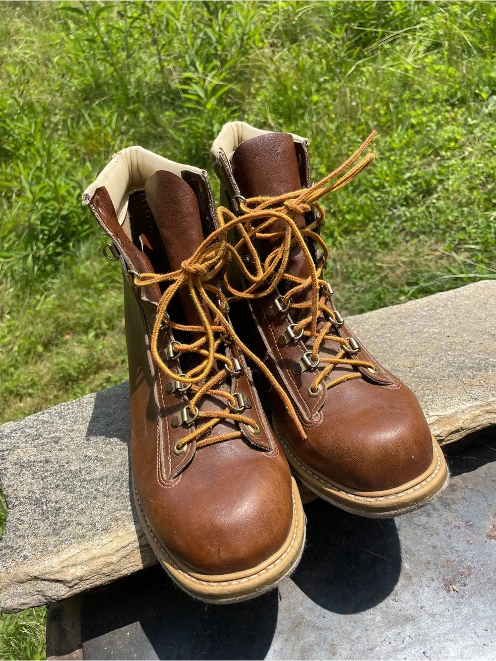 Men's Brown Leather Lace-Up Work Boots
